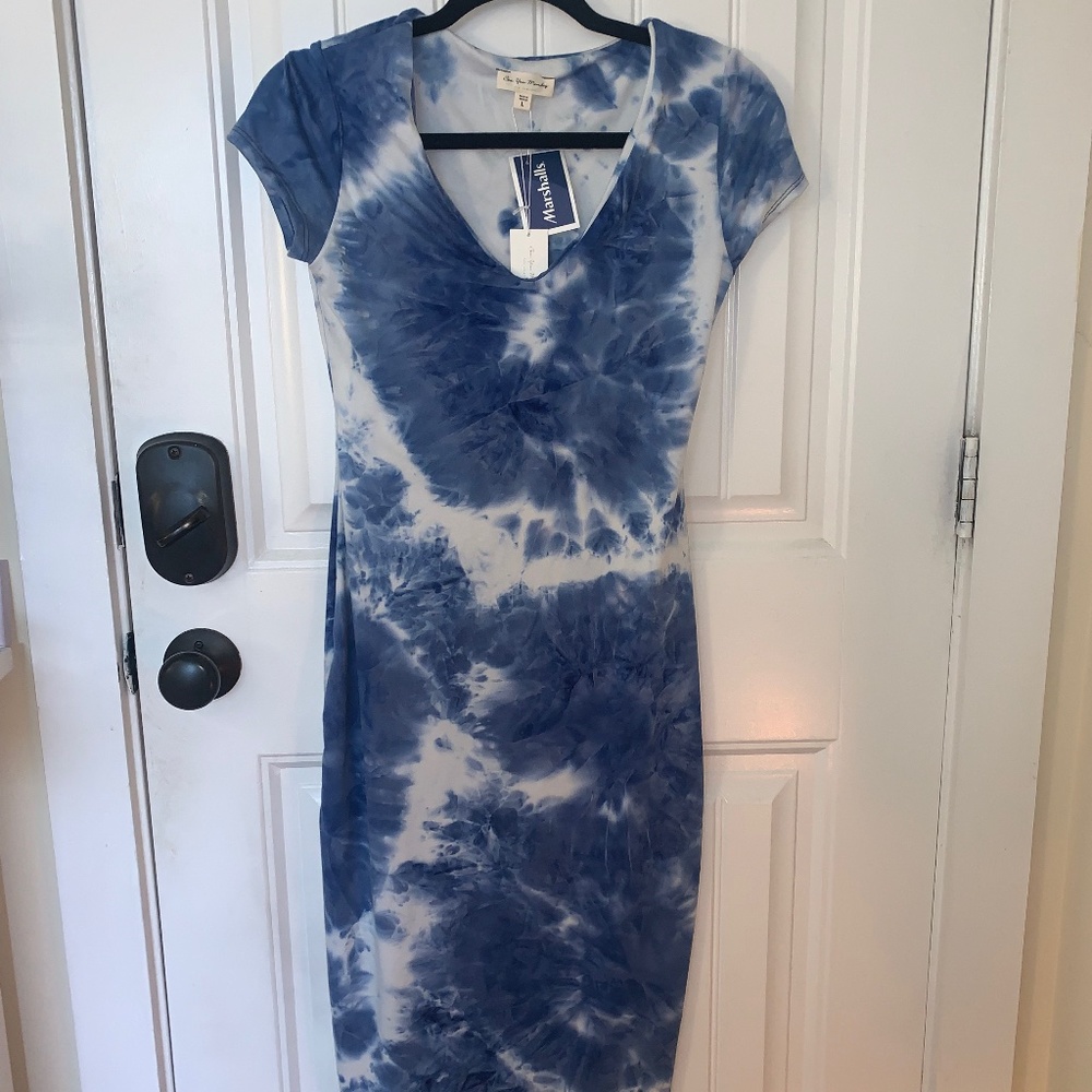 Blue tie dye dress